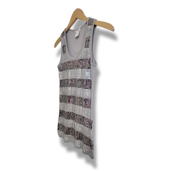 🌿​Maurices Women's Large Sequin Gray and Silver Striped Sparkle Tank Top - Picture 4 of 10